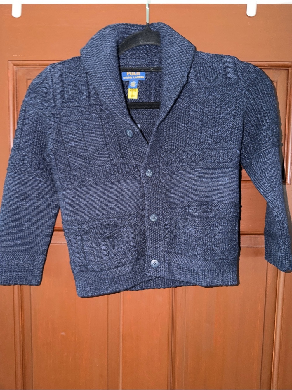 Ralph Lauren Kids Navy Shawl-Collar Knit Cardigan